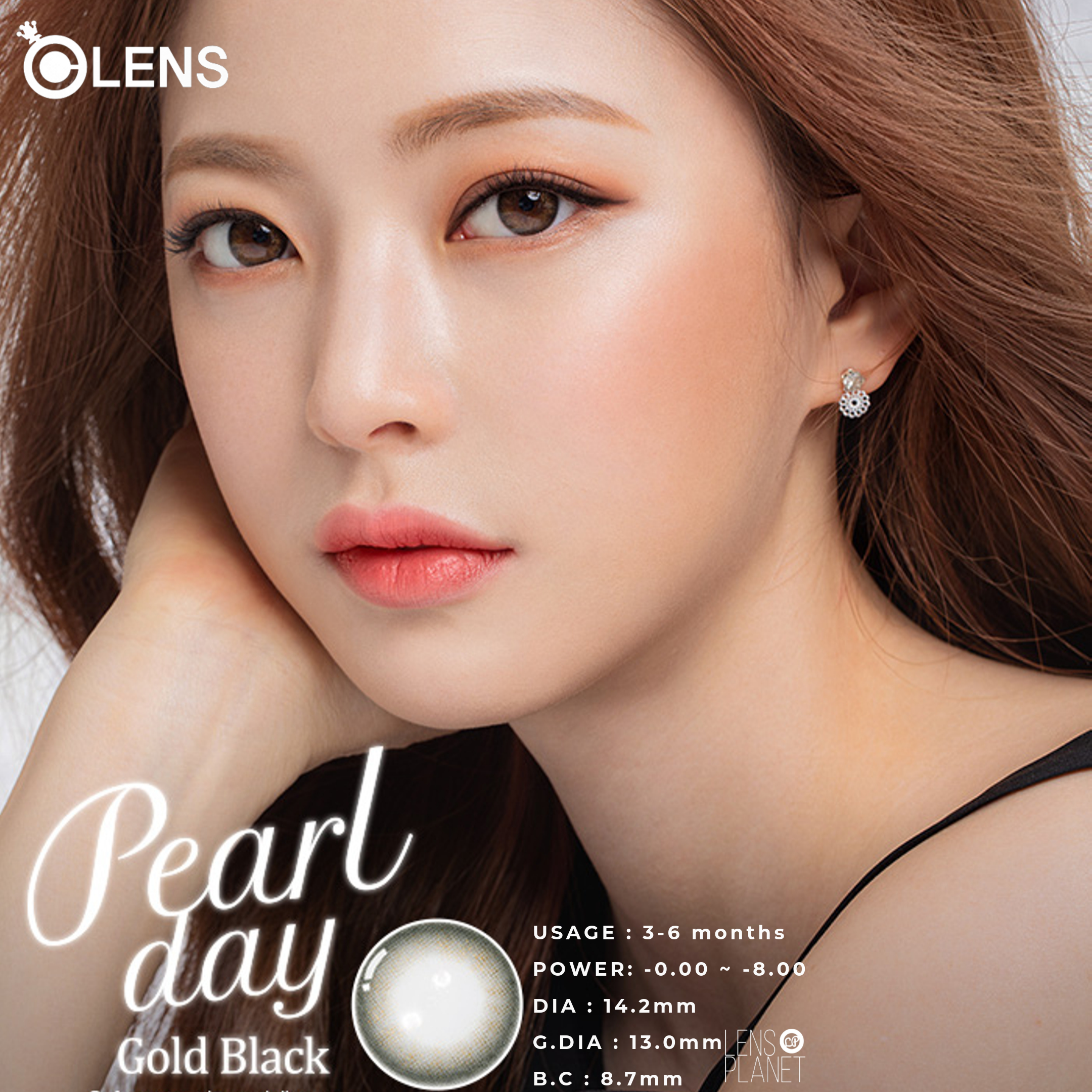 OLens Pearl Day Gold Black Colored Contacts Half Year Wear 1