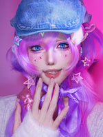 Dgugulens Creamy Blue Colored Contacts Daily Wear / Trial 1 Pair
