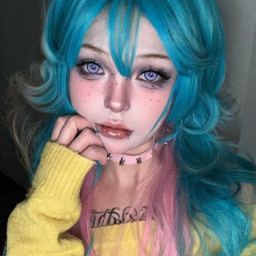 KiraFairy Manga Purple Colored Contacts Daily Wear Trial 1 Pair