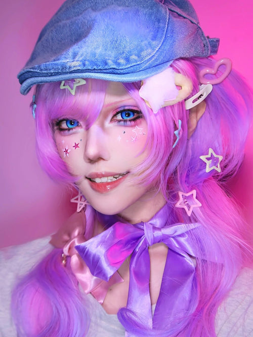 Dgugulens Creamy Blue Colored Contacts Daily Wear / Trial 1 Pair