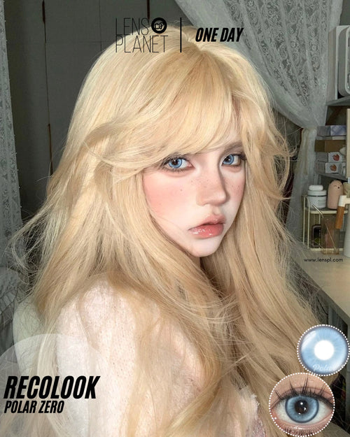 Recolook Polar Zero Blue Colored Contacts Daily Wear/10pcs