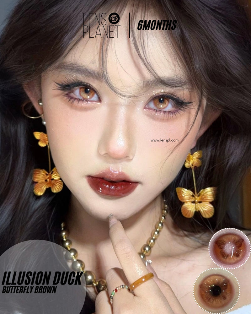 Illusion Duck Butterfly🦋Brown Colored Contacts 6months Wear 1pc