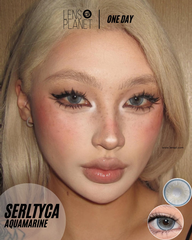 Serltyca Aquamarine Blue Colored Contacts Daily Wear/6pcs