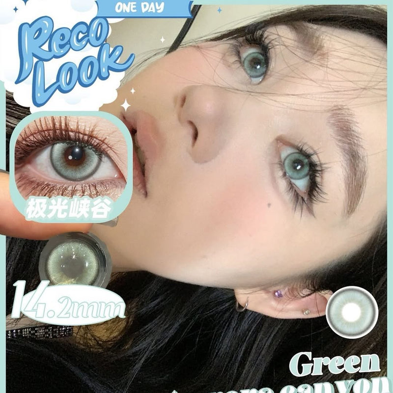 Recolook Aurora Canyon Green Colored Contacts Daily Wear/10pcs