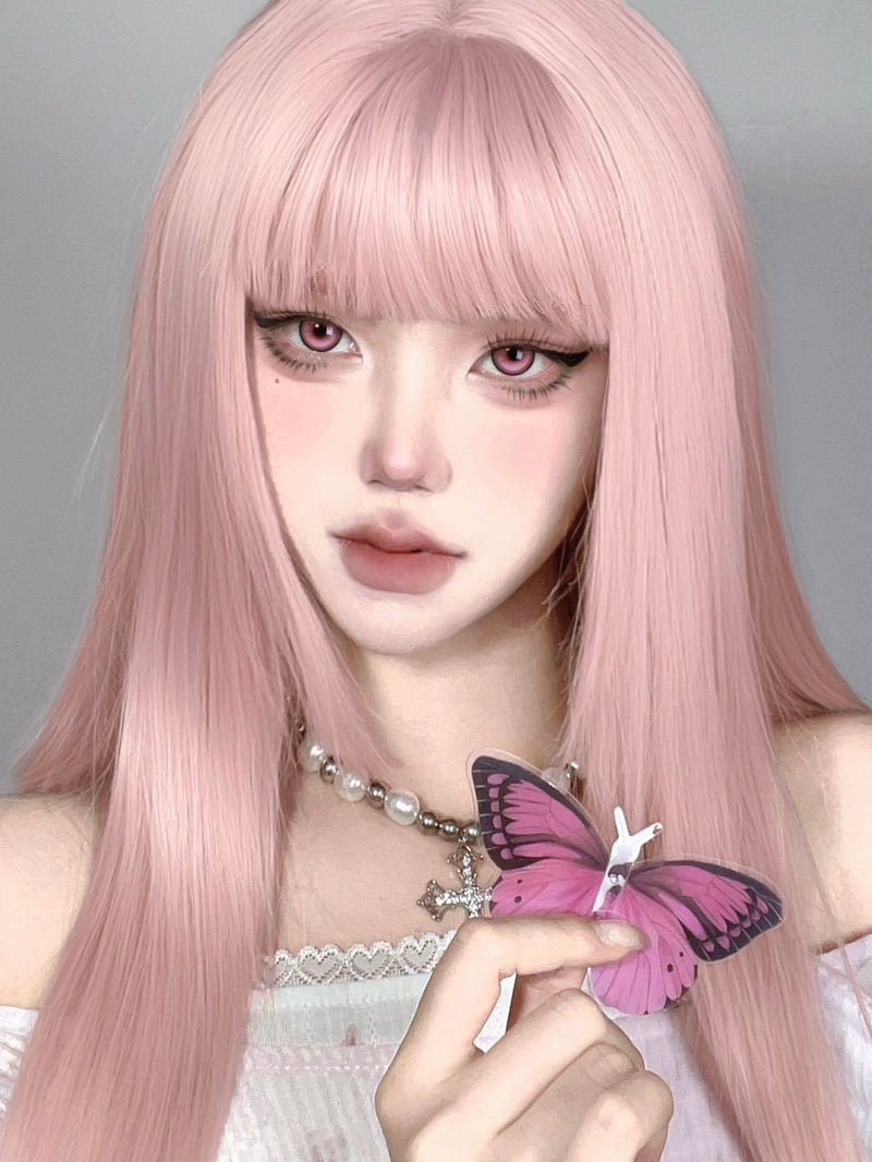 KiraFairy Manga Pink Colored Contacts Daily Wear Trial 1 Pair