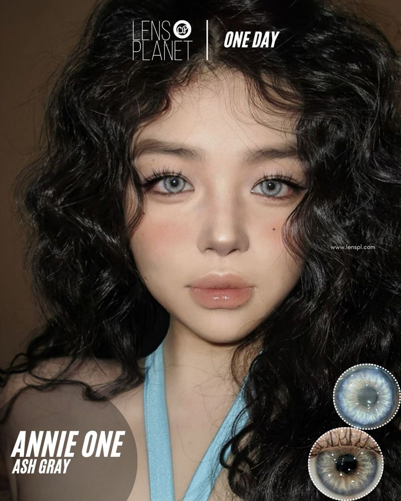 Annie One Ash Gray Colored Contacts Daily Wear/10pcs