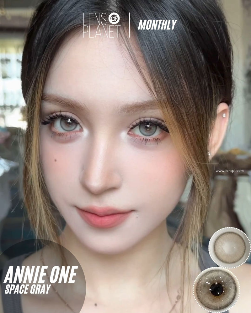 Annie One Space Gray Colored Contacts Monthly Wear 1pc