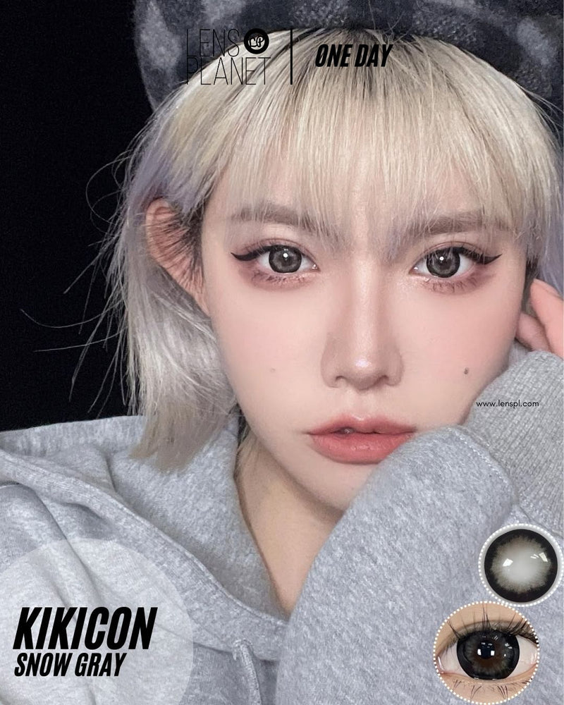 Kikicon Snow Gray Colored Contacts Daily Wear/10pcs