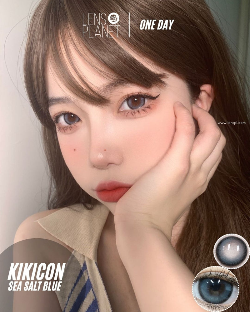 Kikicon Sea Salt Blue Colored Contacts Daily Wear/10pcs