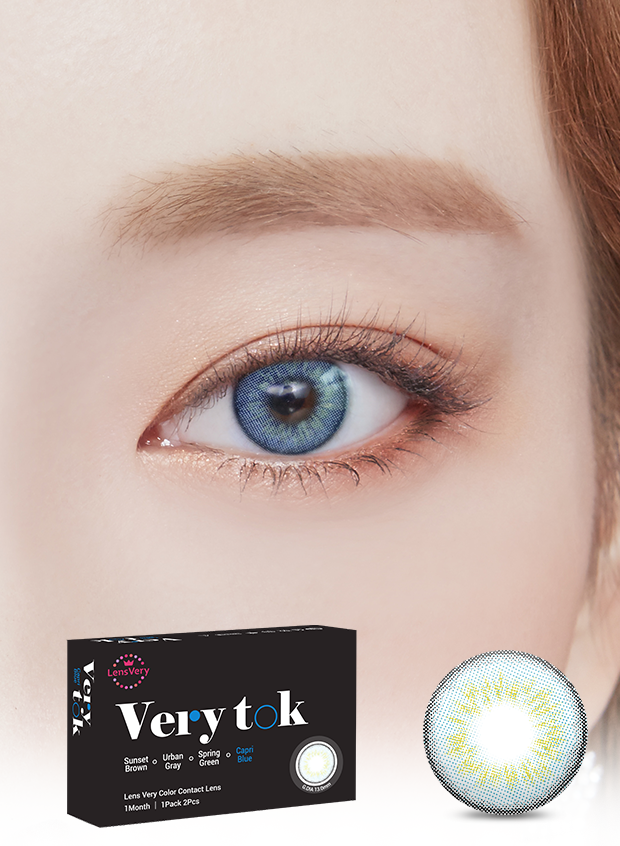 Lens Very Very Tok Blue Colored Contacts Monthly Wear I 2pcs/box