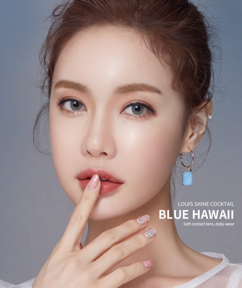 Lensme HoloGram Cocktail Blue Hawaii Color Contacts 3 Months Wear 2pcs