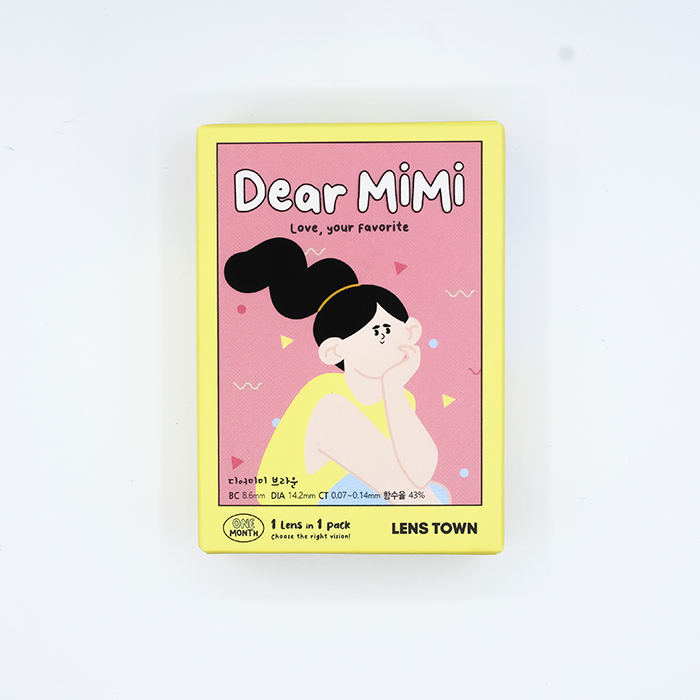 Lenstown Dear Mimi Brown Colored Contacts Monthly Wear 1/pc