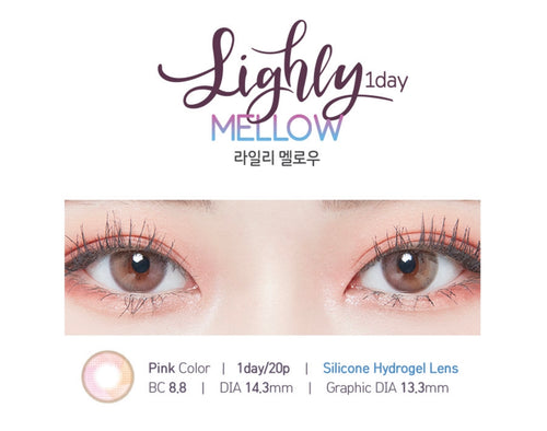 Lenstown Lighly Mellow One Day Pink Colored Contacts Daily Wear 20pcs