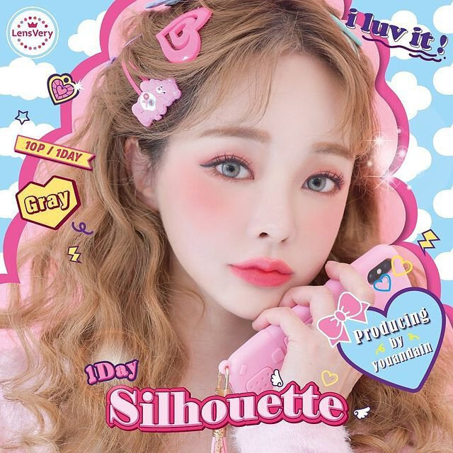 LensVery Silhouette One Day Gray Coloured Contacts I 10pcs/box