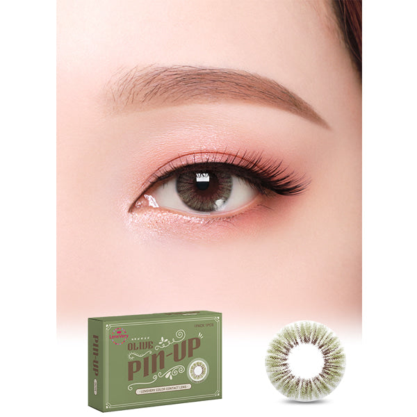 Lens Very Pin Up Olive Colored Contacts 3Months Wear I 1pcs/box